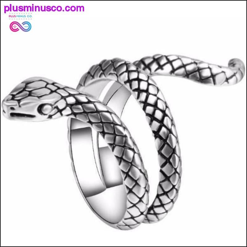 Модні ювелірні вироби зі срібного кільця зі змією || PlusMinusco.com - plusminusco.com