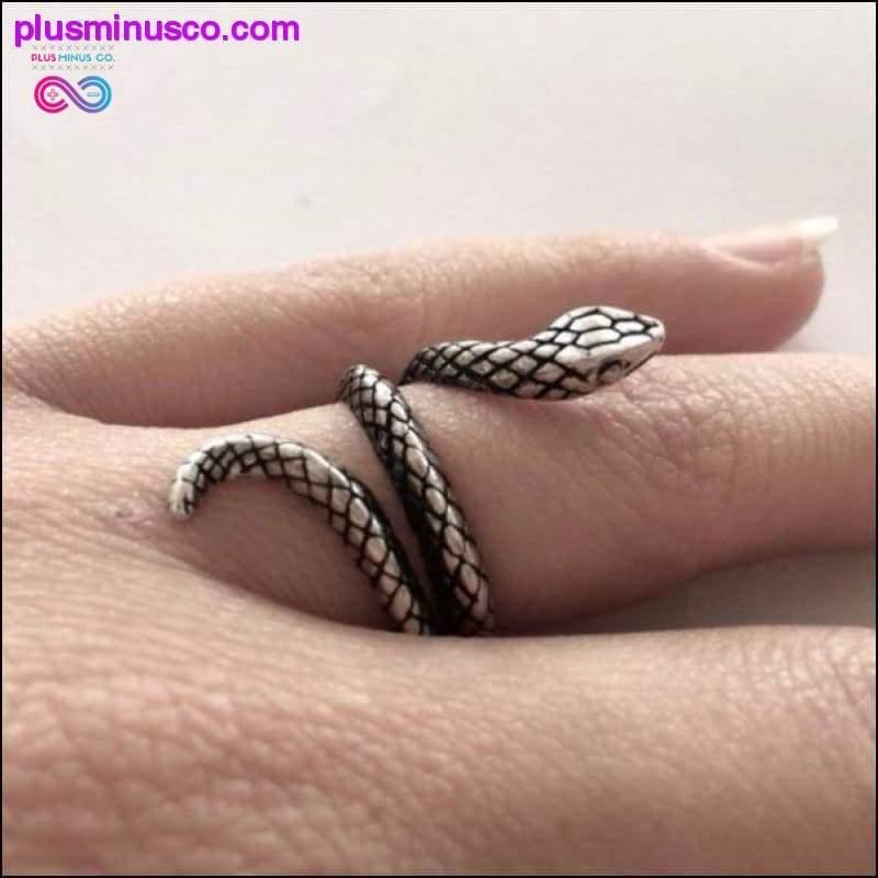 مجوهرات الأزياء خاتم الأفعى الفضية || PlusMinusco.com - plusminusco.com
