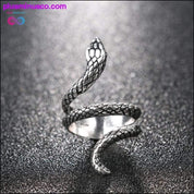 Bijoux de mode d’anneau de serpent d’argent || PlusMinusco.com - plusminusco.com