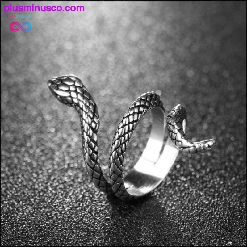 مجوهرات الأزياء خاتم الأفعى الفضية || PlusMinusco.com - plusminusco.com