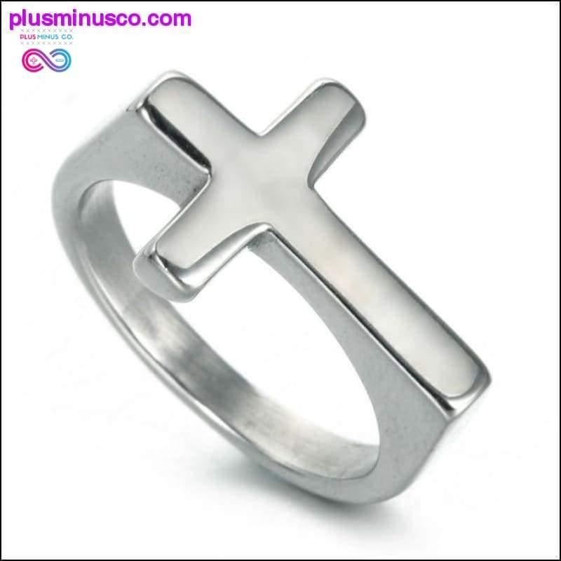 Обикновени пръстени с кръст за мъже Момче Разпятие Злато Черно Сребро - plusminusco.com