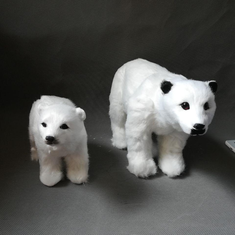 Simulering dyremodell isbjørn leketøy polyetylen og pels, syntetisk pelsdyr dekorasjon isbjørn - plusminusco.com