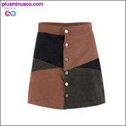 Однобортные юбки-трапеции длиной до колена в стиле пэчворк в интернет-магазине plusminusco.com