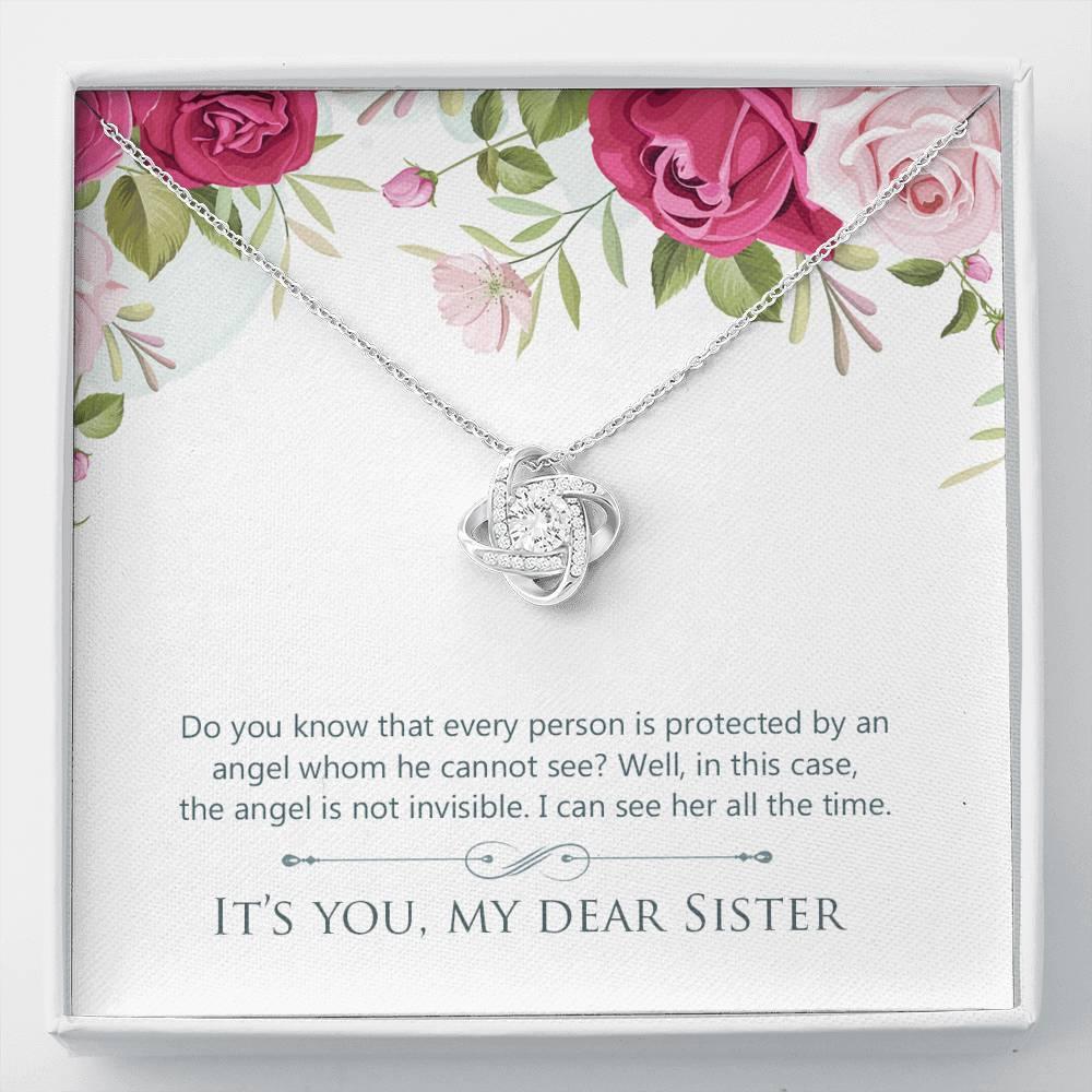 Collar de hermanas, collar de nudo de amor de hermana, regalo de cumpleaños - plusminusco.com