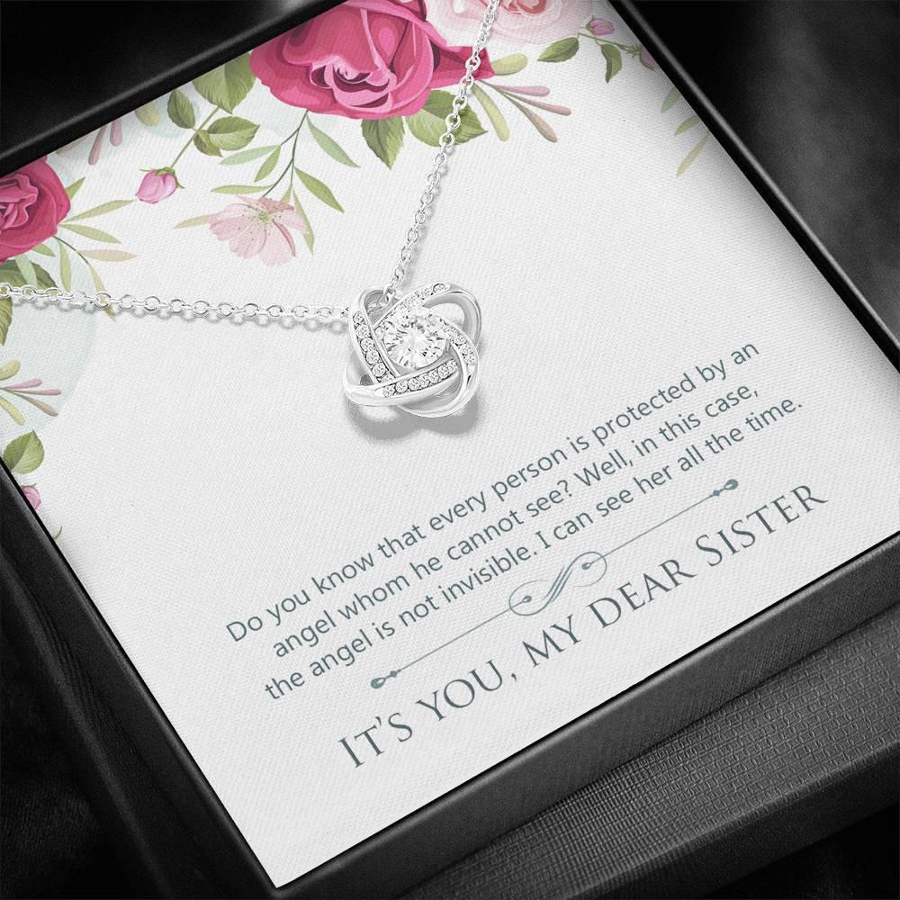 Náhrdelník Sisters, náhrdelník Sister's Love Knot, dárek k narozeninám - plusminusco.com