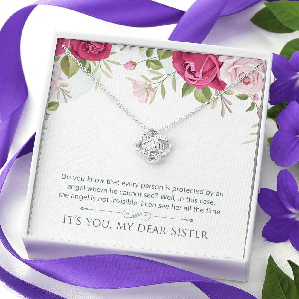 Sisters Necklace, Sister's Love Knot Necklace, Birthday Gift - plusminusco.com