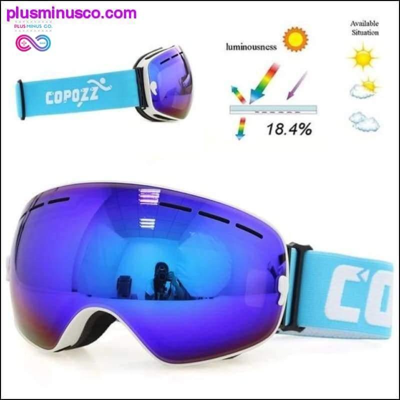 Mga Ski Goggle na may Double Layers UV400 Anti-Fog Big Ski Mask - plusminusco.com