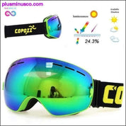 Mga Ski Goggle na may Double Layers UV400 Anti-Fog Big Ski Mask - plusminusco.com