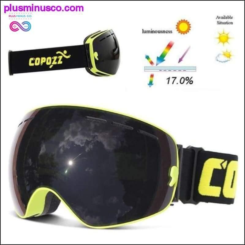 Dvojvrstvová veľká lyžiarska maska ​​UV400 proti zahmlievaniu - plusminusco.com
