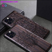 Casing Ponsel Kayu Eboni Hitam Tengkorak untuk Bunga iPhone 11 - plusminusco.com