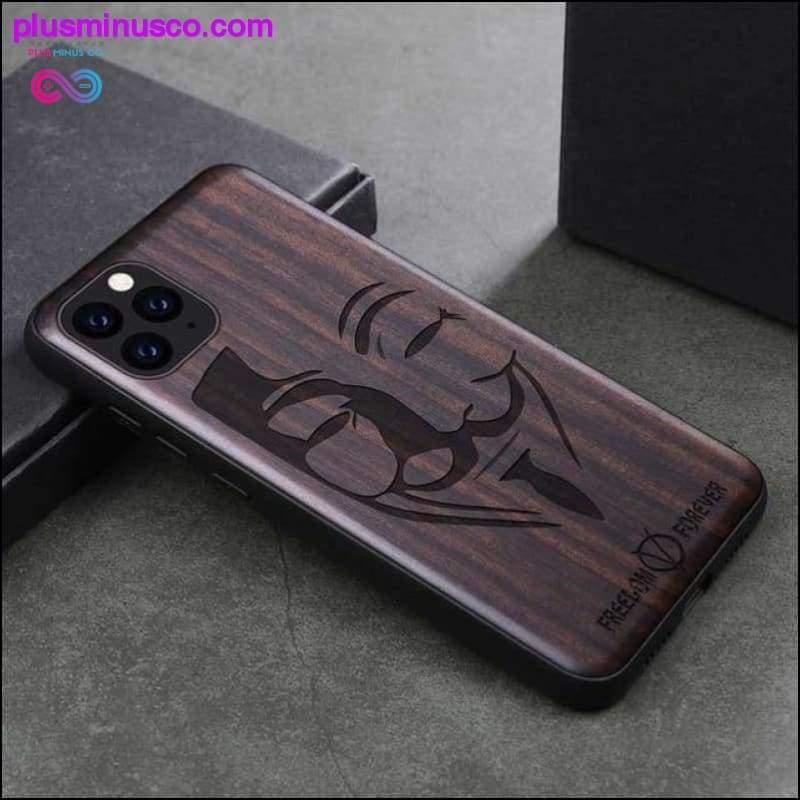 Skull Black Ebony Wood telefona maciņš iPhone 11 Flower — plusminusco.com