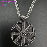 Slavic Kolovrat Pendant Necklace Star Of Russia Wheel Nordic - plusminusco.com