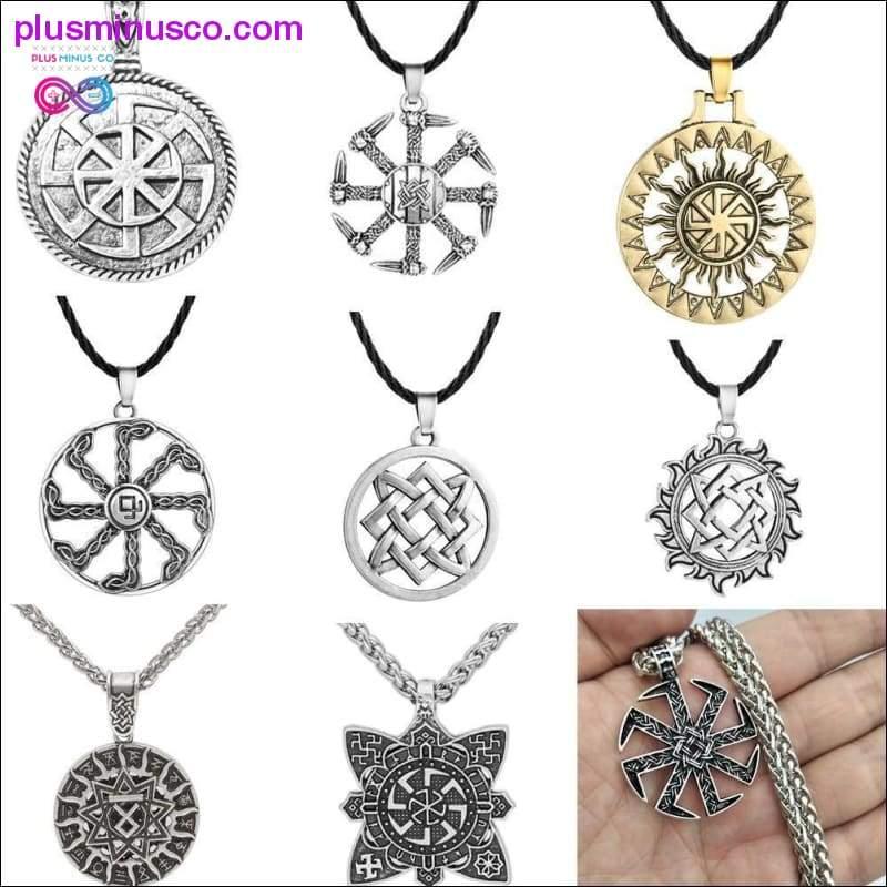 Slavic Kolovrat Wheel Amulet Pagan Pendant Necklace Viking - plusminusco.com