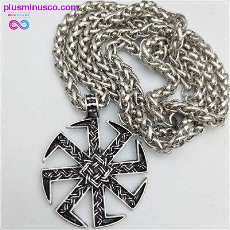 Slavic Kolovrat Wheel Amulet Pagan Pendant Necklace Viking - plusminusco.com