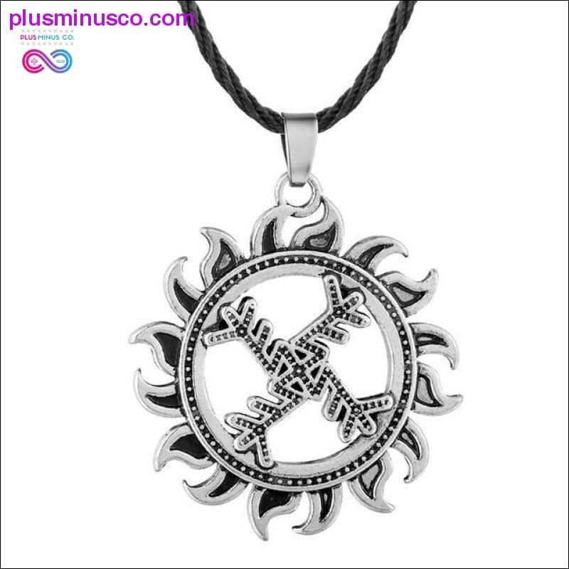 Colar com pingente pagão amuleto de roda eslava Kolovrat Viking - plusminusco.com