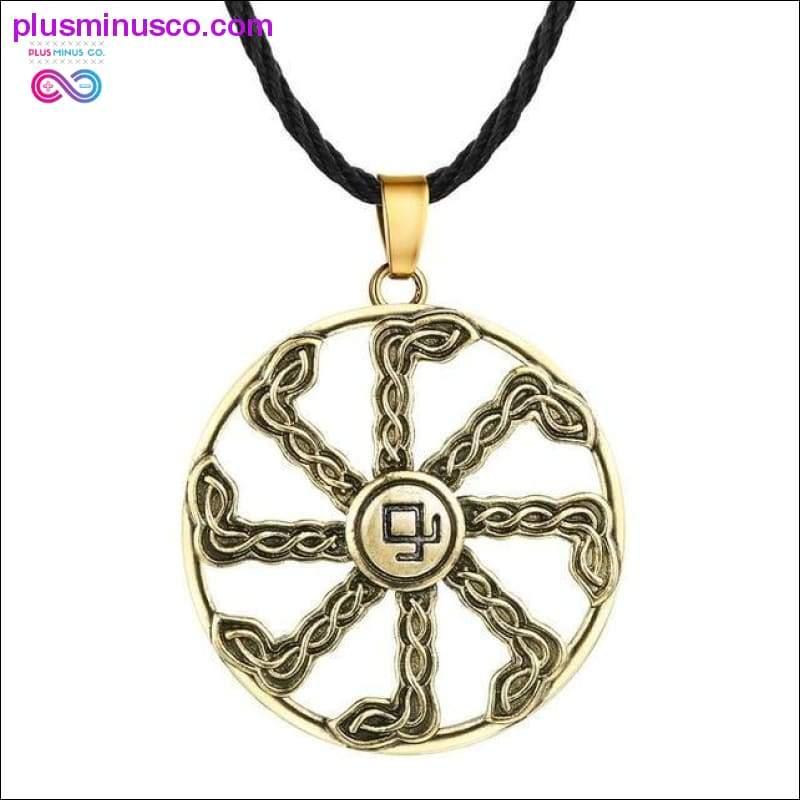 Slavic Kolovrat Wheel Amulet Pagan Pendant Necklace Viking - plusminusco.com