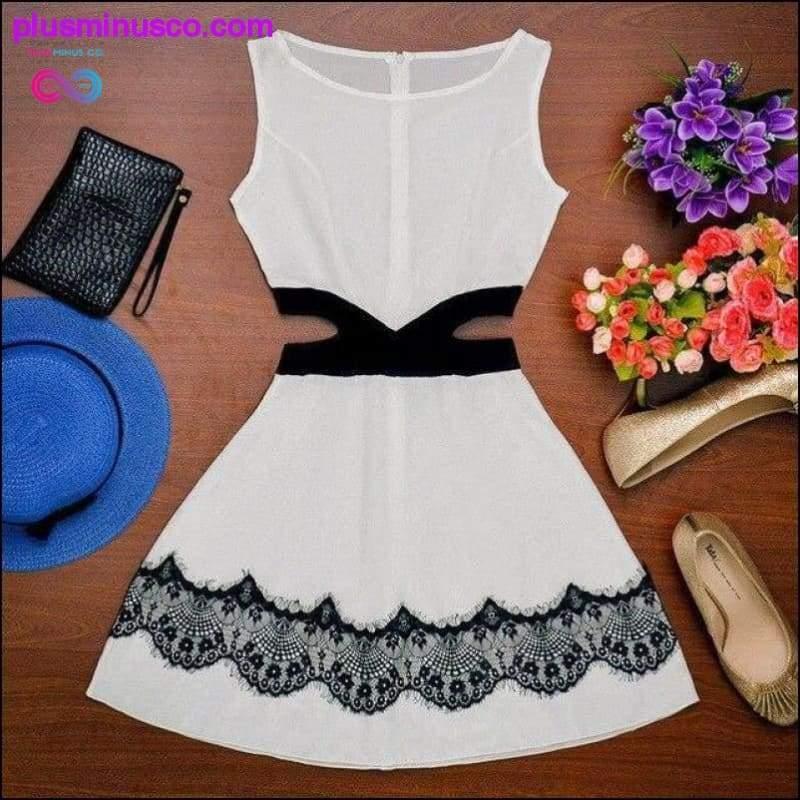 sleeveless o-neck Lace  Summer women dress - plusminusco.com