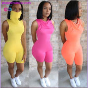 sleeveless sexy bodycon playsuit with mask summer women - plusminusco.com