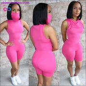 sleeveless sexy bodycon playsuit with mask summer women - plusminusco.com