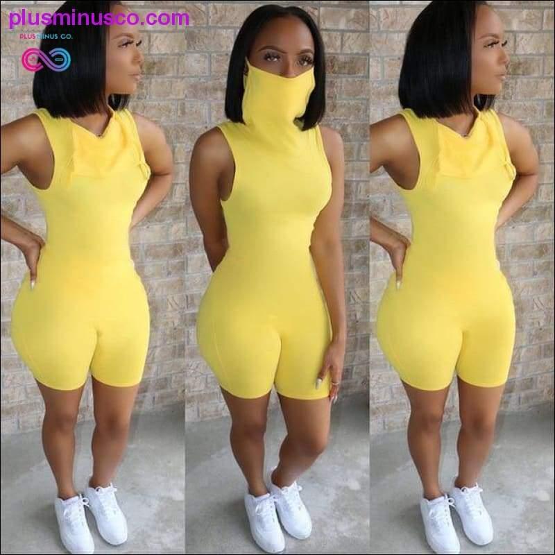 sleeveless sexy bodycon playsuit with mask summer women - plusminusco.com