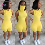 sleeveless sexy bodycon playsuit with mask summer women - plusminusco.com