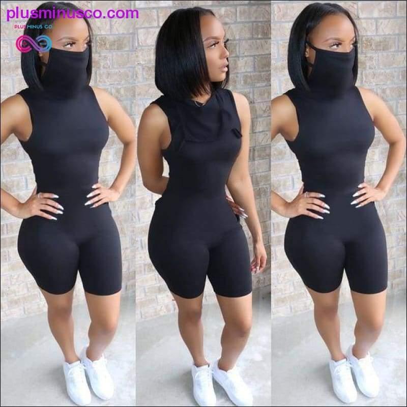 sleeveless sexy bodycon playsuit with mask summer women - plusminusco.com