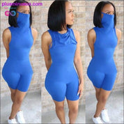 sleeveless sexy bodycon playsuit with mask summer women - plusminusco.com