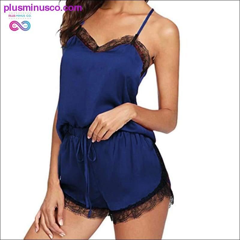 Sleeveless Strap Lace Trim Satin Cami Top Nightwear Femme - plusminusco.com