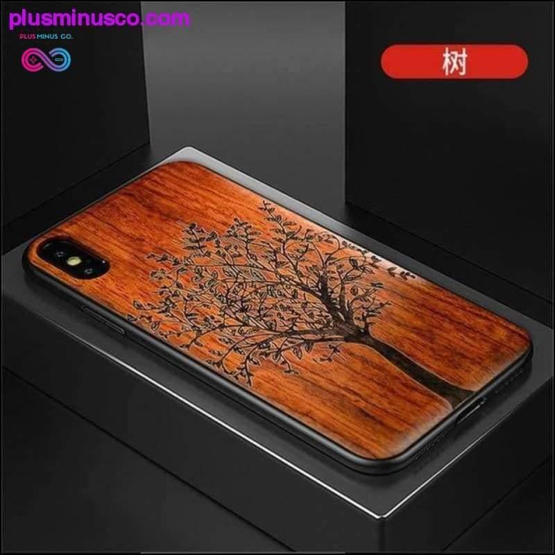 Slanke houten achterkant TPU iPhone 11-hoesje || PlusMinusco.com - plusminusco.com