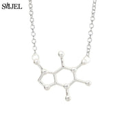 SMJEL Dopamine Molecule Necklaces Chemical Formula Necklace Fashion Women Serotonin Structure Formula Pendant Graduation Gifts - plusminusco.com