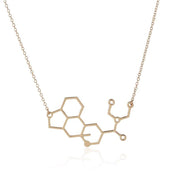 SMJEL Dopamine Molecule Necklaces Chemical Formula Necklace Fashion Women Serotonin Structure Formula Pendant Graduation Gifts - plusminusco.com