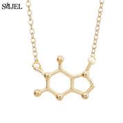 SMJEL Dopamine Molecule Necklaces Chemical Formula Necklace Fashion Women Serotonin Structure Formula Pendant Graduation Gifts - plusminusco.com