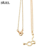 SMJEL Dopamine Molecule Necklaces Chemical Formula Necklace Fashion Women Serotonin Structure Formula Pendant Graduation Gifts - plusminusco.com