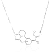 SMJEL Dopamine Molecule Necklaces Chemical Formula Necklace Fashion Women Serotonin Structure Formula Pendant Graduation Gifts - plusminusco.com