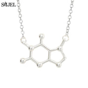 SMJEL Dopamine Molecule Necklaces Chemical Formula Necklace Fashion Women Serotonin Structure Formula Pendant Graduation Gifts - plusminusco.com