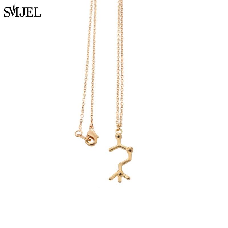 SMJEL Dopamine Molecule Necklaces Chemical Formula Necklace Fashion Women Serotonin Structure Formula Pendant Graduation Gifts - plusminusco.com