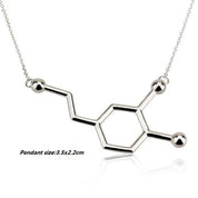 SMJEL Colier cu molecule de dopamină Colier cu formulă chimică Moda Femei Structura serotoninei Formula Pandantiv Cadouri de absolvire - plusminusco.com