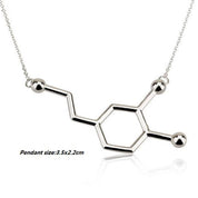 SMJEL Dopamine Molecule Necklaces Chemical Formula Necklace Fashion Women Serotonin Structure Formula Pendant Graduation Gifts - plusminusco.com