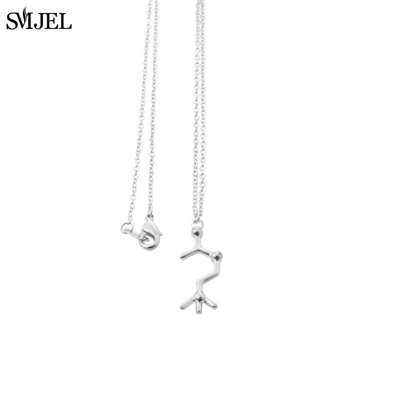 SMJEL Dopamine Molecule Necklaces Chemical Formula Necklace Fashion Women Serotonin Structure Formula Pendant Graduation Gifts - plusminusco.com