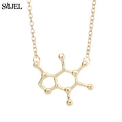 SMJEL Dopamine Molecule Necklaces Chemical Formula Necklace Fashion Women Serotonin Structure Formula Pendant Graduation Gifts - plusminusco.com