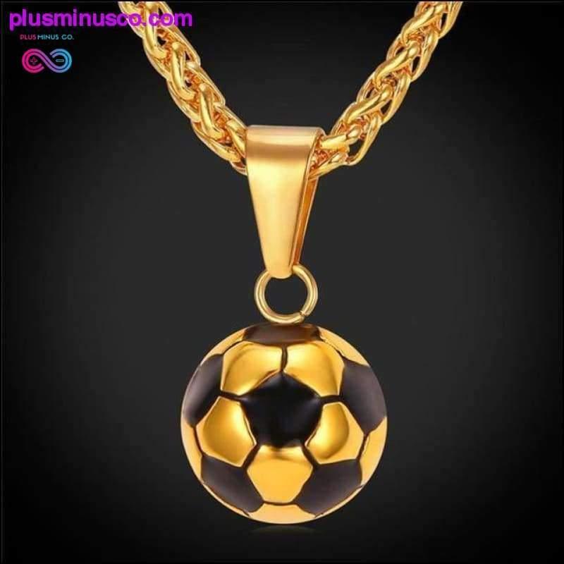 Pingente de futebol com aço inoxidável dourado - plusminusco.com