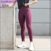 Pantalon de yoga ajusté doux pour femmes, taille haute sans couture, course à pied - plusminusco.com
