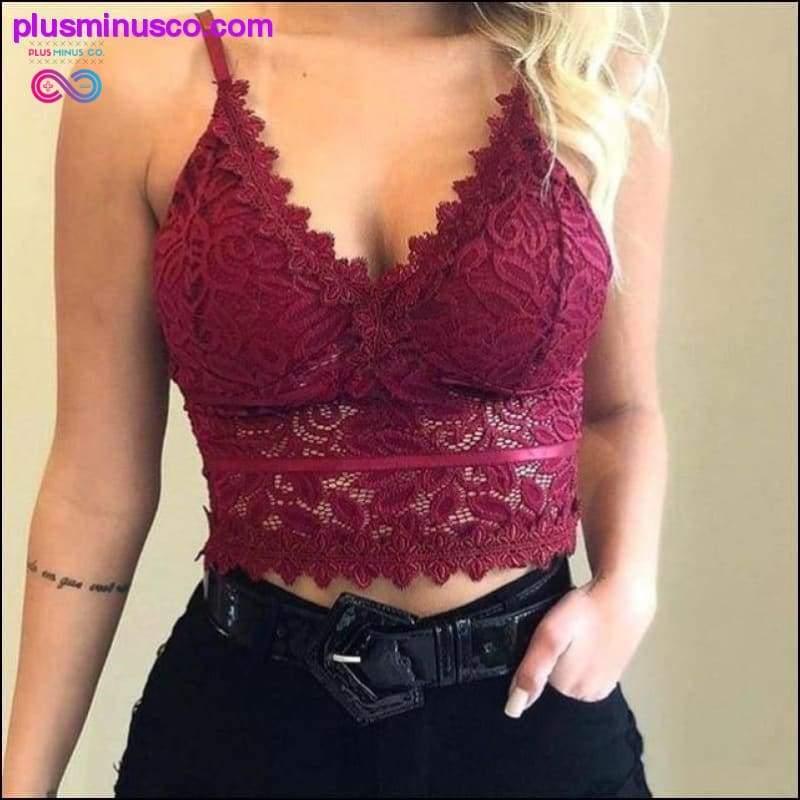 Solid Corset Lace Camis Tops For Women Soft Padded V-Neck - plusminusco.com