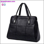 Черна дамска чанта от естествена кожа в изискан стил - plusminusco.com