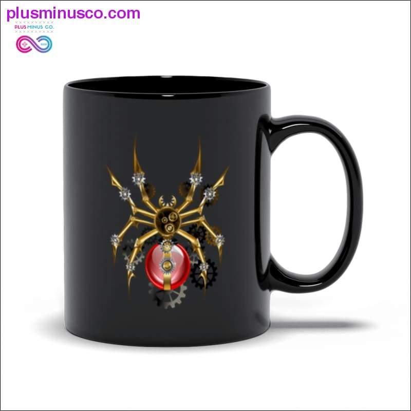 Spinne mit roter Glühbirne, schwarze Tassen, Tassen – plusminusco.com