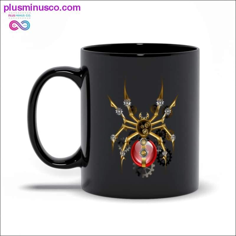Edderkopp med rød lyspære Svarte krus Krus - plusminusco.com