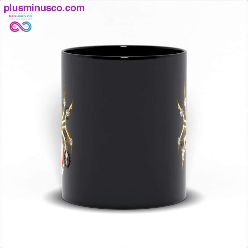 빨간 전구를 가진 거미 검은 머그 머그잔 - plusminusco.com