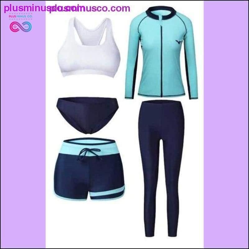 Sportiniai maudymosi kostiumėliai, moteriški 5 ir vyriški 3 dalių ilgomis rankovėmis – plusminusco.com