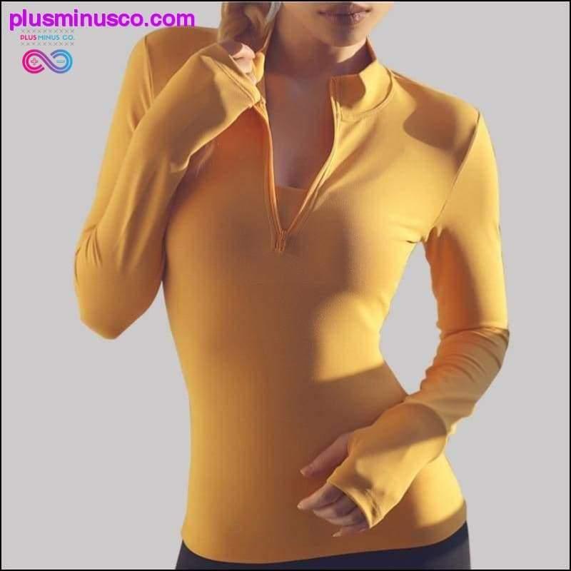 Camisa deportiva con cremallera para gimnasio y fitness - plusminusco.com