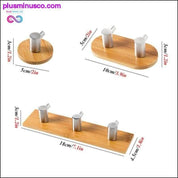 Stainless Steel Bamboo And Wood Three-row Hook - plusminusco.com
